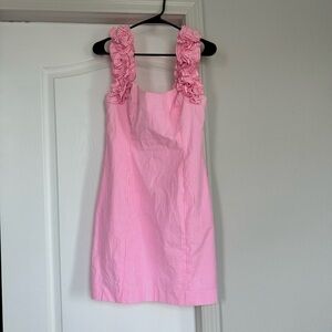 Lilly Pulitzer Devina Dress Pink Seersucker Cotton Size 6 💕